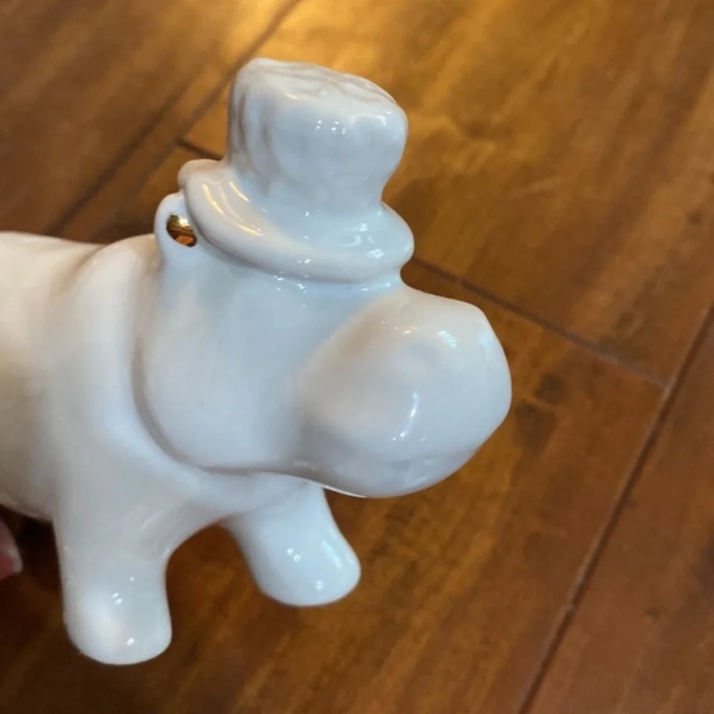 Target Hippopotamus Salt Pepper‎ Shakers White Gold Ceramic Hippos Top Hat
